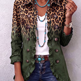 Mercedes | Chaqueta Blazer Leopardo Degradado con Volantes
