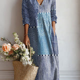 Clemencia | Vestido largo Mosaico Azul