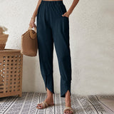Essari - Pantalones con Dobladillo Deshilachado